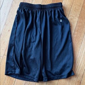 Black Kids Athletic Shorts with Elastic Waistband